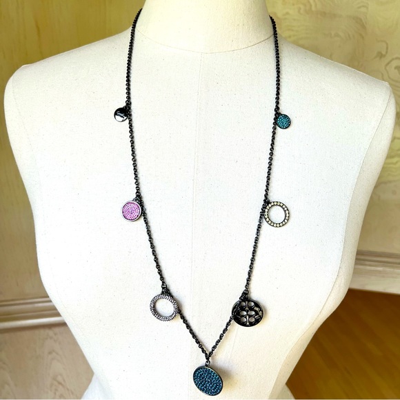 Coach Multi Pave Disc Station Necklace - Picture 4 of 12